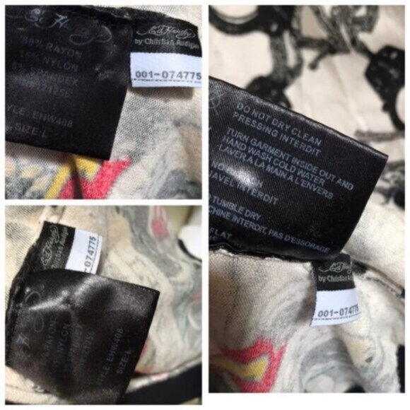 Ed Hardy RARE Vintage Y2K Hoodie Handcuffs Tattoo Crystal Knit Top Sweater L - Picture 10 of 16